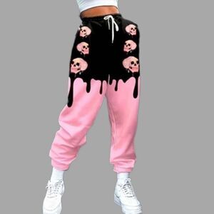 Ladie's skull printed joggers sz Xl